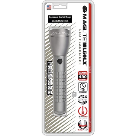 Maglite ML50LX 490 lm Gray LED Flashlight C Battery ML50LX-S2RJ6